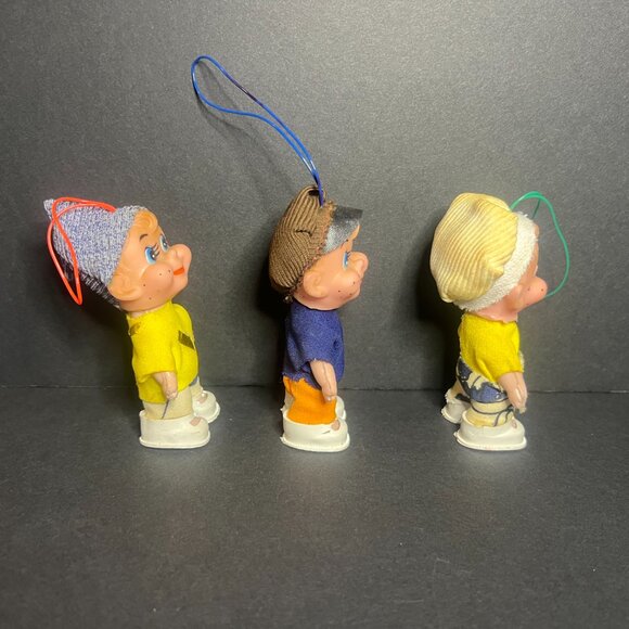 Vintage 1960s Lot of 3 AD Sutton & Sons Les Petites Mascottes Mini Elf Ornaments - Picture 7 of 8